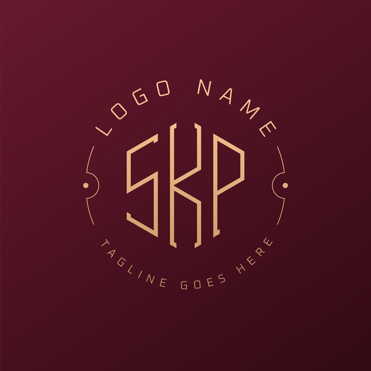 Vector diseño de logotipo de skp de lujo letra elegante skp monograma logotipo minimalista poligono skp template de diseño de logotipo
