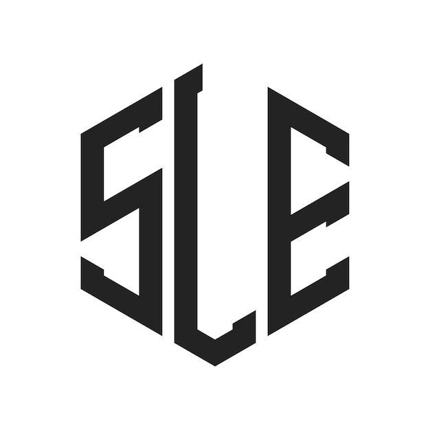 Diseño del logotipo SLE Letra inicial SLE Monograma Logotipo con forma de hexágono