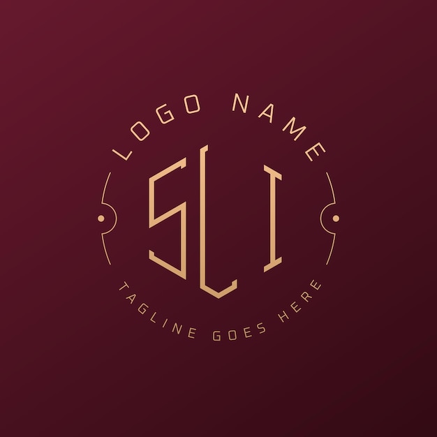 Diseño de logotipo SLI de lujo Letra elegante SLI Monograma Logotipo minimalista Poligono SLI Template de diseño de logotipo