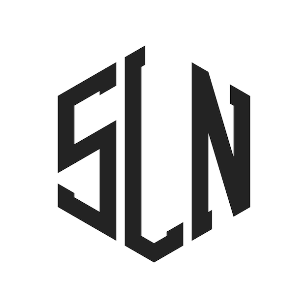 Diseño del logotipo de SLN Letra inicial Logotipo del monograma de SLN con forma de hexágono