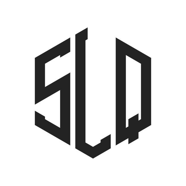 Diseño del logotipo SLQ Letra inicial SLQ Monograma Logotipo con forma de hexágono