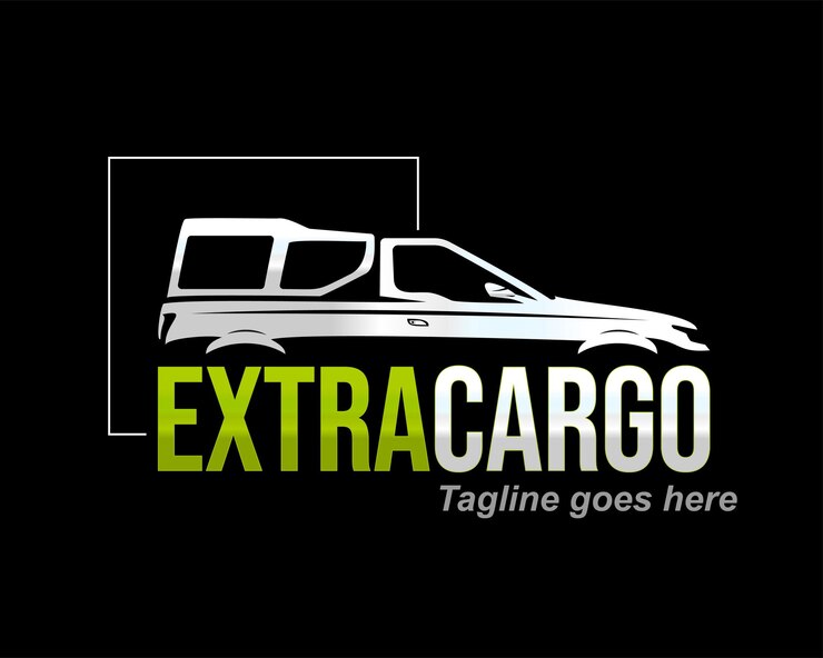 Diseño del logotipo de Small Pick Up Cargo en fondo verde claro y negro