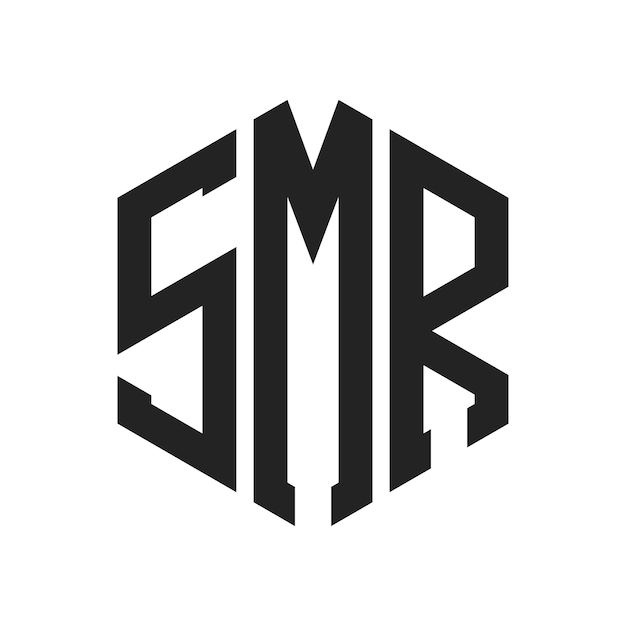 Diseño del logotipo SMR Letra inicial SMR Monograma Logotipo con forma de hexágono