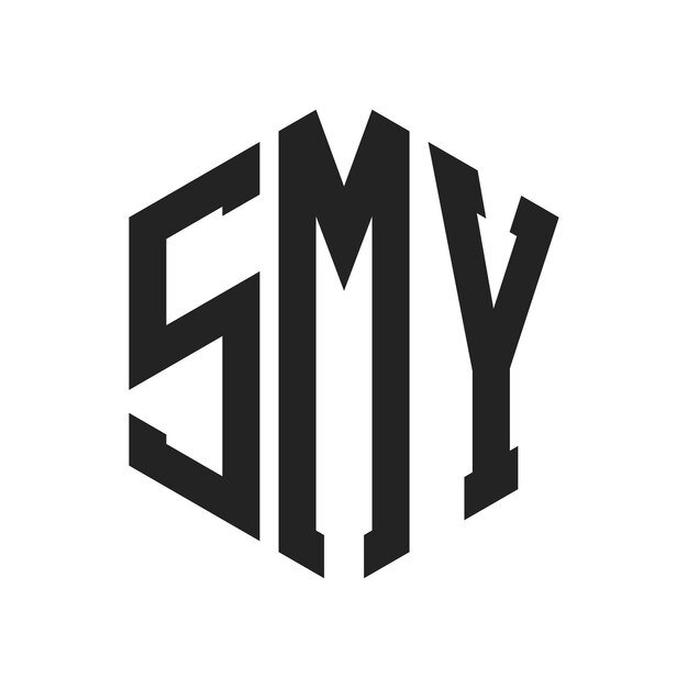 Diseño del logotipo SMY Letra inicial SMY Monograma Logotipo con forma de hexágono