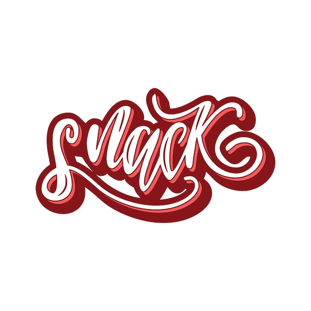 Vector diseño de logotipo de snack lettering