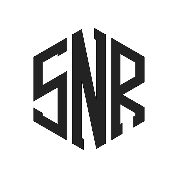 Diseño del logotipo SNR Letra inicial SNR Monograma Logotipo con forma de hexágono