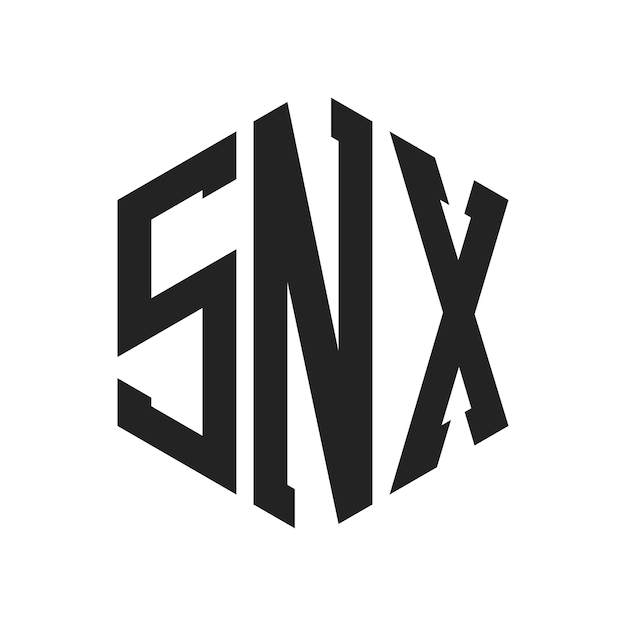 Diseño del logotipo de SNX Letra inicial Monograma de SNX Logotipo con forma de hexágono