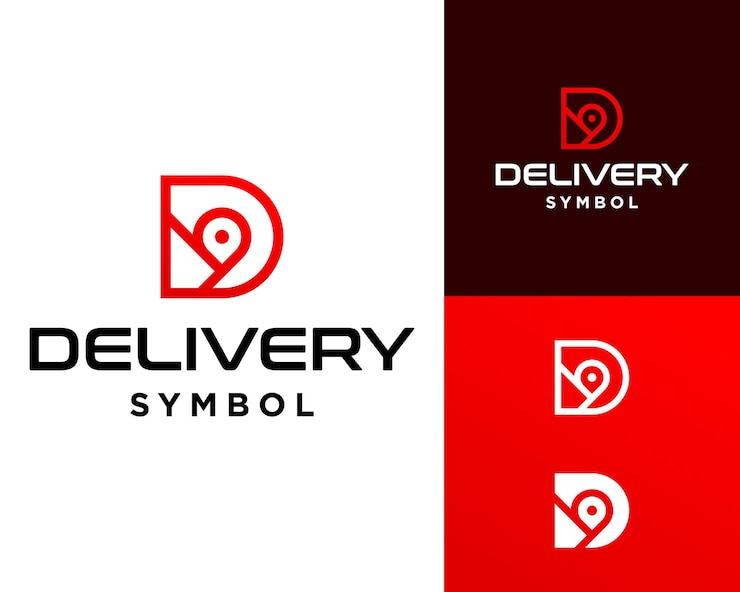 Vector diseño de logotipo sobre la letra d monograma y icono de ubicación