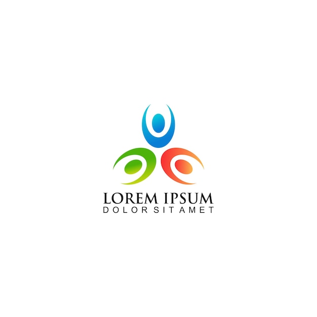 Diseño de logotipo social humano de logotipo familiar