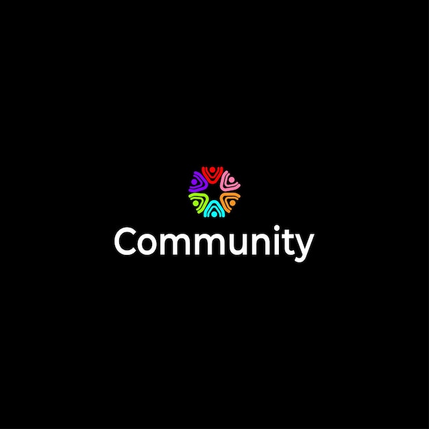 Diseño del logotipo social mínimo de la comunidad