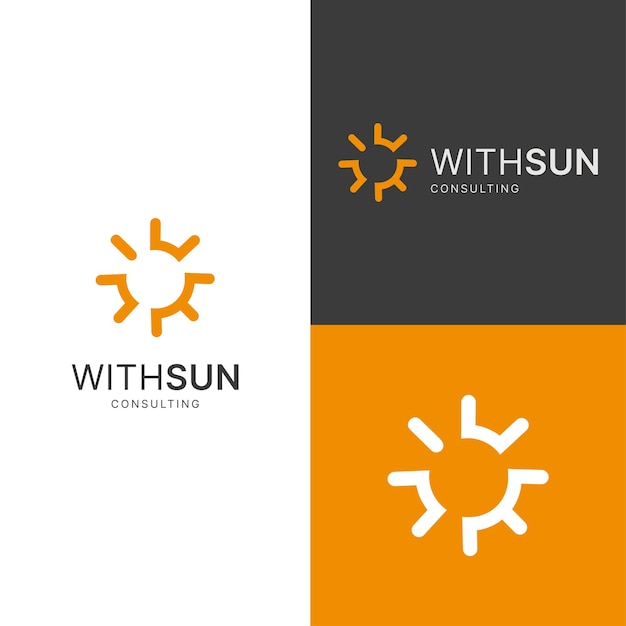 Diseño Logotipo Sol Amarillo Verano Símbolo Icono Grupo Finanzas Corporativas