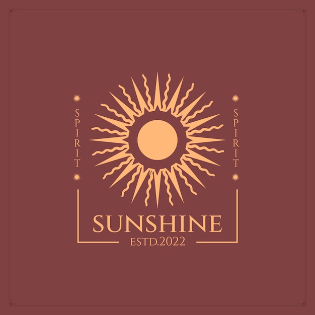 Diseño de logotipo de sol boho dibujado a mano