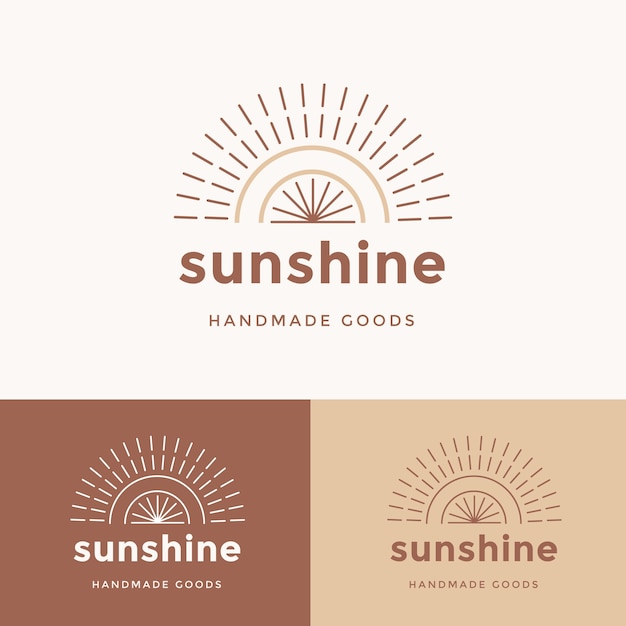 Vector diseño de logotipo de sol boho