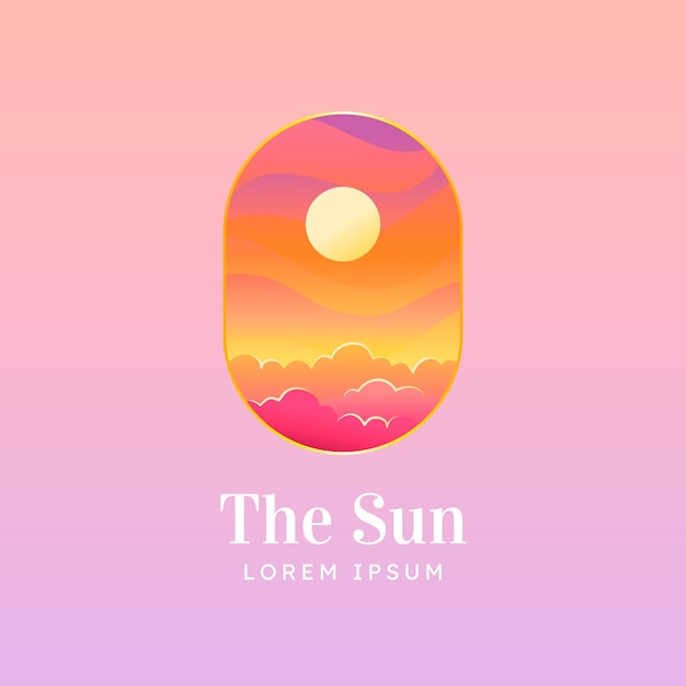 Diseño de logotipo de sol degradado