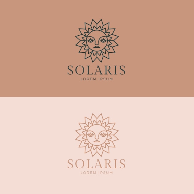 Vector diseño de logotipo de sol de diseño plano