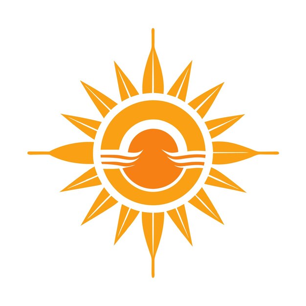 Diseño del logotipo del sol Diseño de la silueta del sol