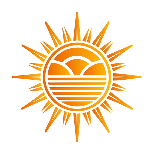 Diseño del logotipo del sol Diseño de la silueta del sol