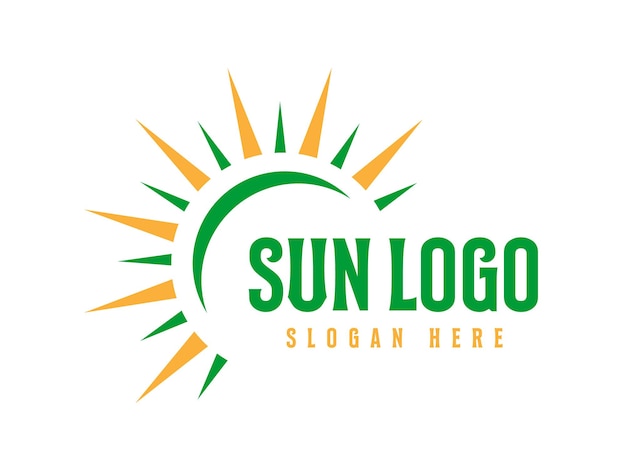 Diseño del logotipo del sol con icono vectorial