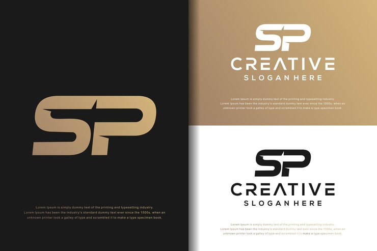 Vector diseño de logotipo sp de letra de monograma abstracto