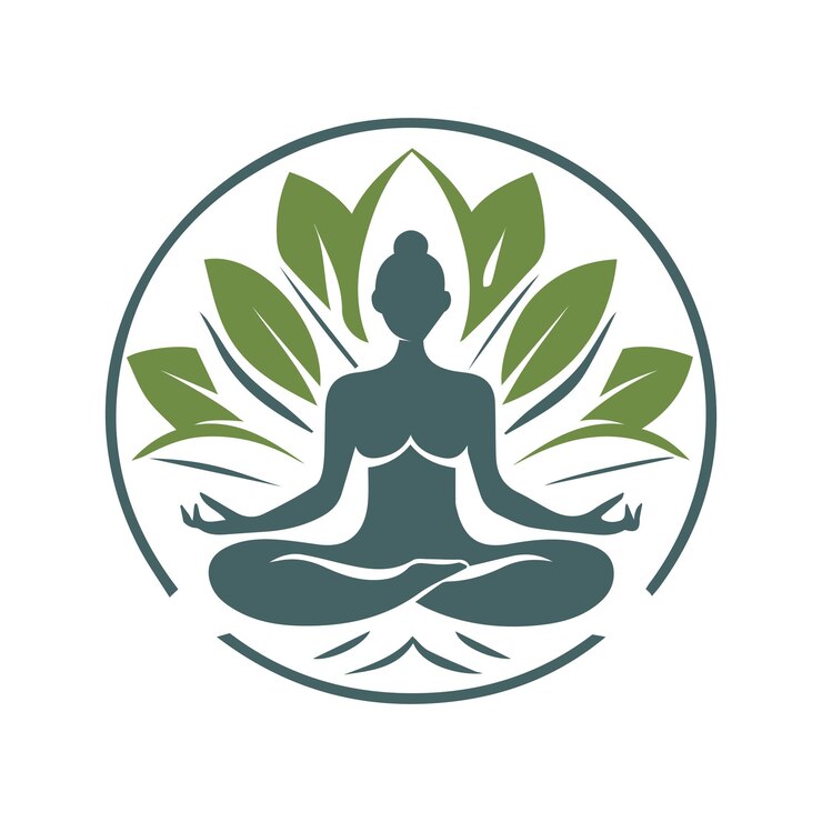 Diseño de logotipo de spa y meditación concepto de arte vectorial