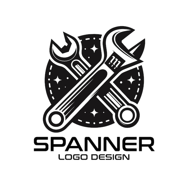 Vector diseño del logotipo de spanner vector