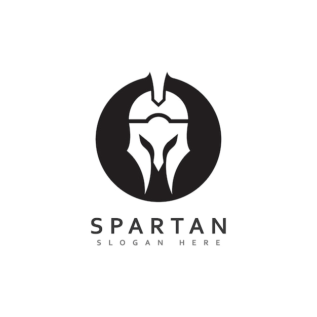 El diseño del logotipo de Spartan es simple, el logotipo creativo es vector y el logotipo es negro.