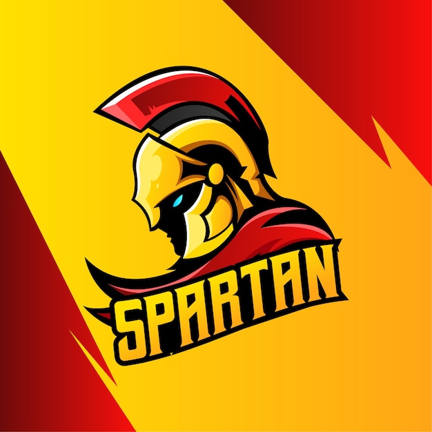 Vector diseño de logotipo spartan esport mascot