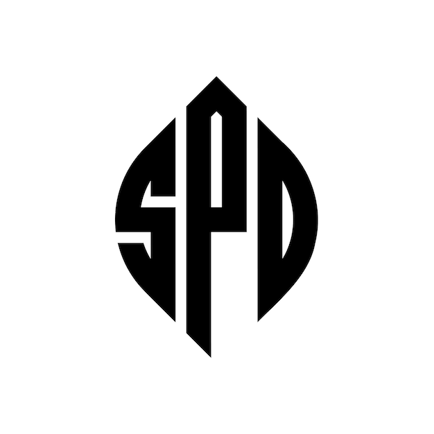 El diseño del logotipo de SPD con letras en círculo con forma de círculo y elipse SPD letras en elipse con estilo tipográfico Las tres iniciales forman un logotipo de círculo SPD Emblema de círculo Monograma Abstracto Carta Marca Vector