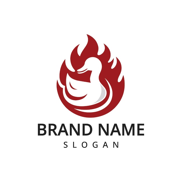 Diseño del logotipo de Spicy Duck idea de plantilla de etiqueta culinaria