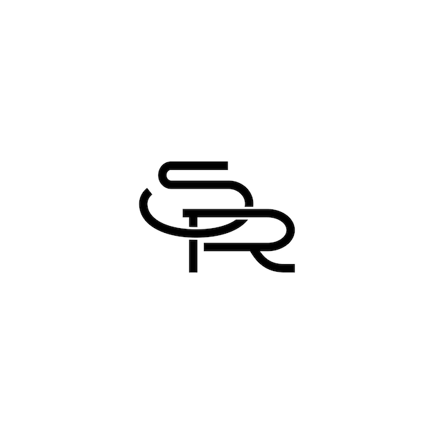 El diseño del logotipo SR monograma letra texto nombre símbolo monocromo logotipo carácter alfabeto logotipo simple