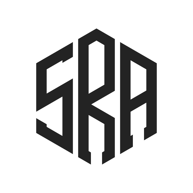Diseño del logotipo SRA Letra inicial SRA Monograma Logotipo con forma de hexágono