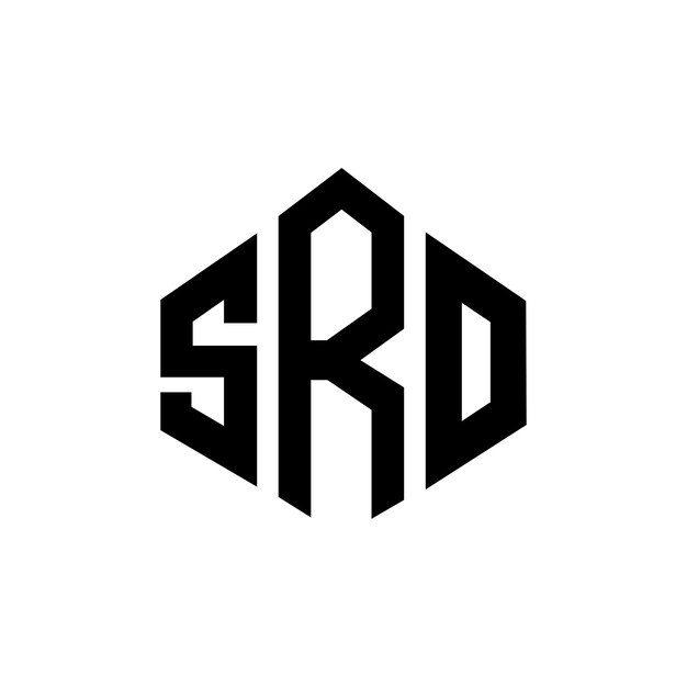 Diseño de logotipo de SRO con letras en forma de polígono SRO diseño de logotipo en forma de póligono y cubo SRO hexágono modelo de logotipo vectorial colores blanco y negro SRO monograma negocio y logotipo de bienes raíces