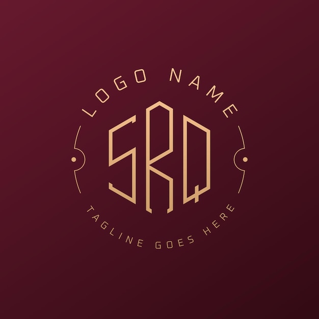 Diseño de logotipo de SRQ de lujo Letra elegante SRQ Monograma Logotipo minimalista Poligono Estampa de diseño de logotipo SRQ