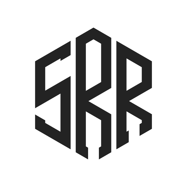 Diseño del logotipo SRR Letra inicial SRR Monograma Logotipo con forma de hexágono