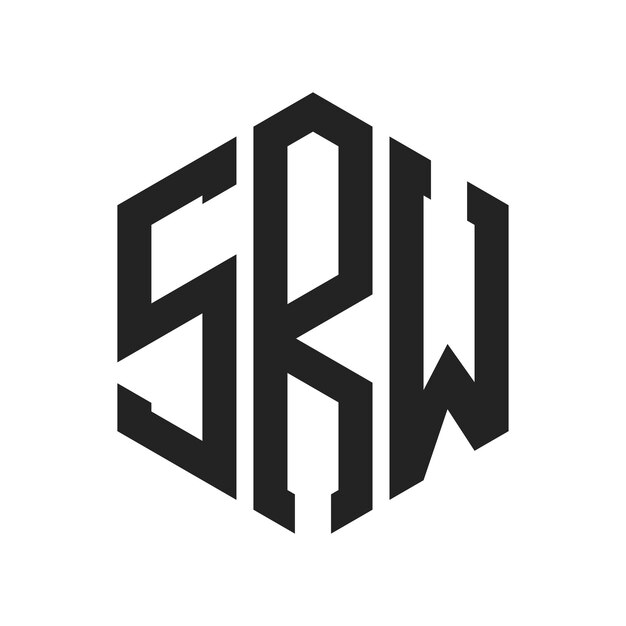 Diseño del logotipo SRW Letra inicial SRW Monograma Logotipo con forma de hexágono