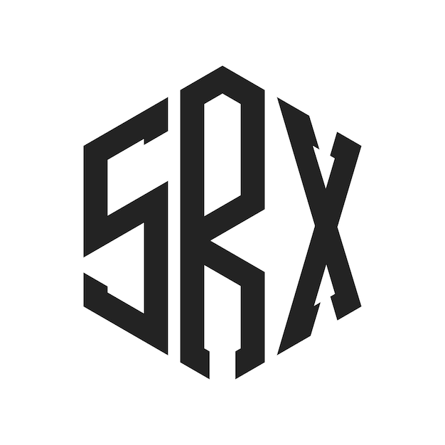 Diseño del logotipo SRX Letra inicial SRX Monograma Logotipo con forma de hexágono