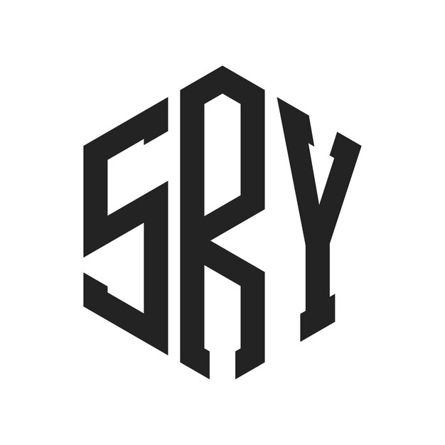 Diseño del logotipo SRY Letra inicial SRY Monograma Logotipo con forma de hexágono