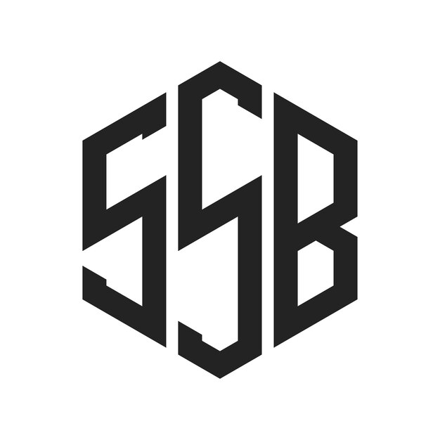 Diseño del logotipo SSB Letra inicial SSB Monograma Logotipo con forma de hexágono