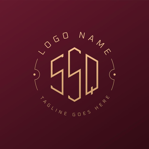 Diseño de logotipo de SSQ de lujo Letra elegante SSQ Monograma Logotipo minimalista Poligono Estampa de diseño de logotipo SSQ