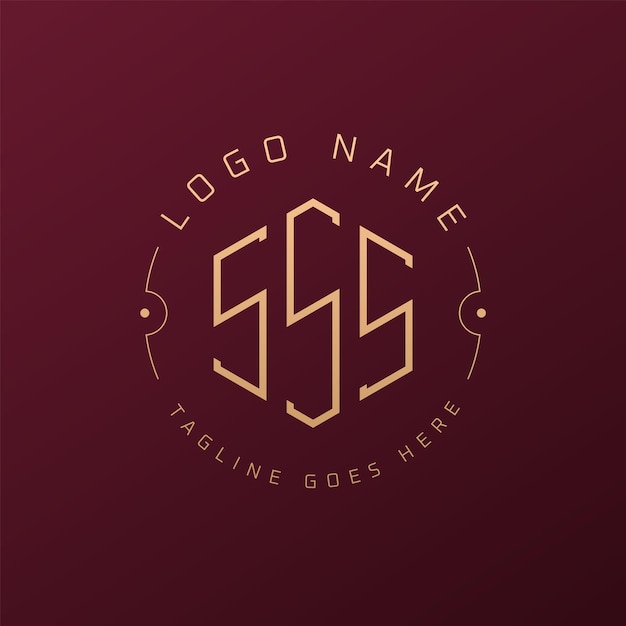 Diseño de logotipo de SSS de lujo Letra elegante SSS Monograma Logotipo minimalista Poligono SSS Templata de diseño de logotipo