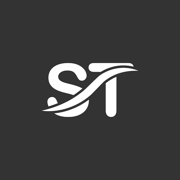 Diseño del logotipo de ST Artístico moderno y impresionante basado en las iniciales de ST Logotipo del icono del alfabeto