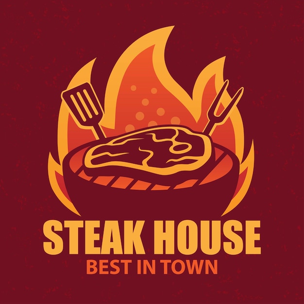 El diseño del logotipo de Steak Barbecue