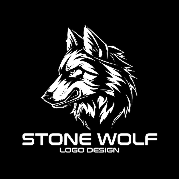 Diseño del logotipo de Stone Wolf Vector