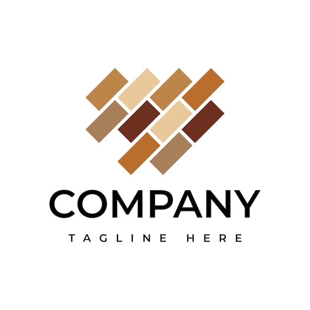 Diseño del logotipo del suelo de madera