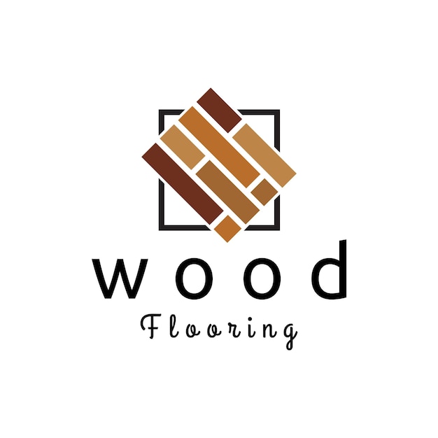 Diseño del logotipo del suelo de madera