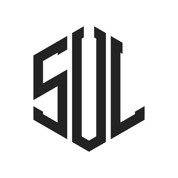Diseño del logotipo SUL Letra inicial SUL Monograma Logotipo con forma de hexágono