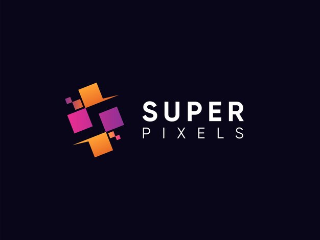 Diseño de logotipo Super Pixels Letter S Vector Premium