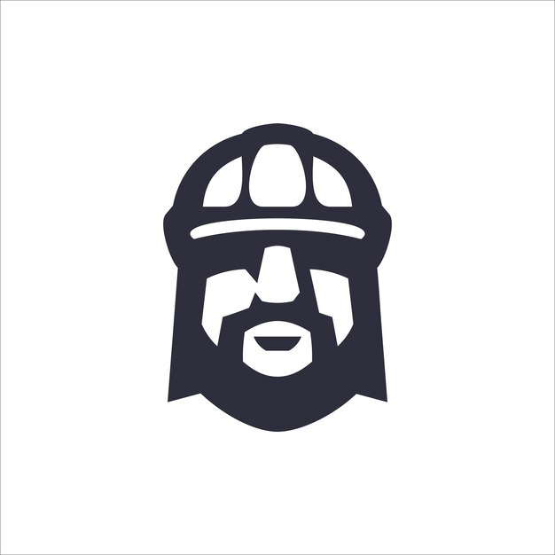 diseño del logotipo del superhéroe barbudo