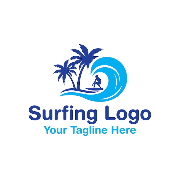 diseño de logotipo de surf