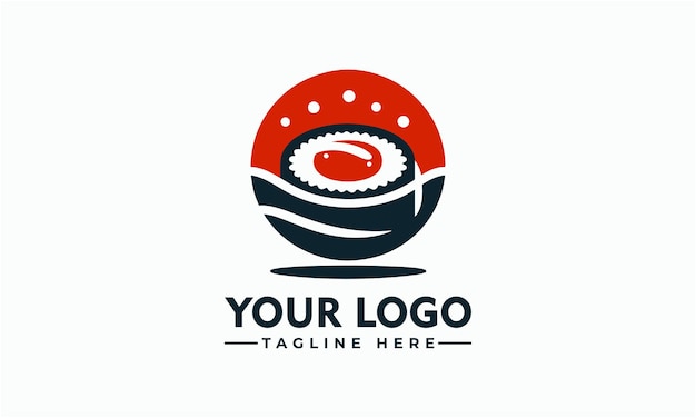 Diseño de logotipo de Sushi Vector Emblema artístico de cocina japonesa para restaurantes y más